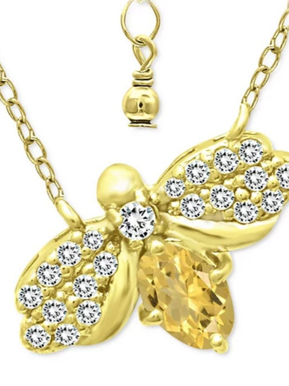 Giani Bernini CZ Bee Pendant Necklace 18K Gold-Plated Sterling Silver